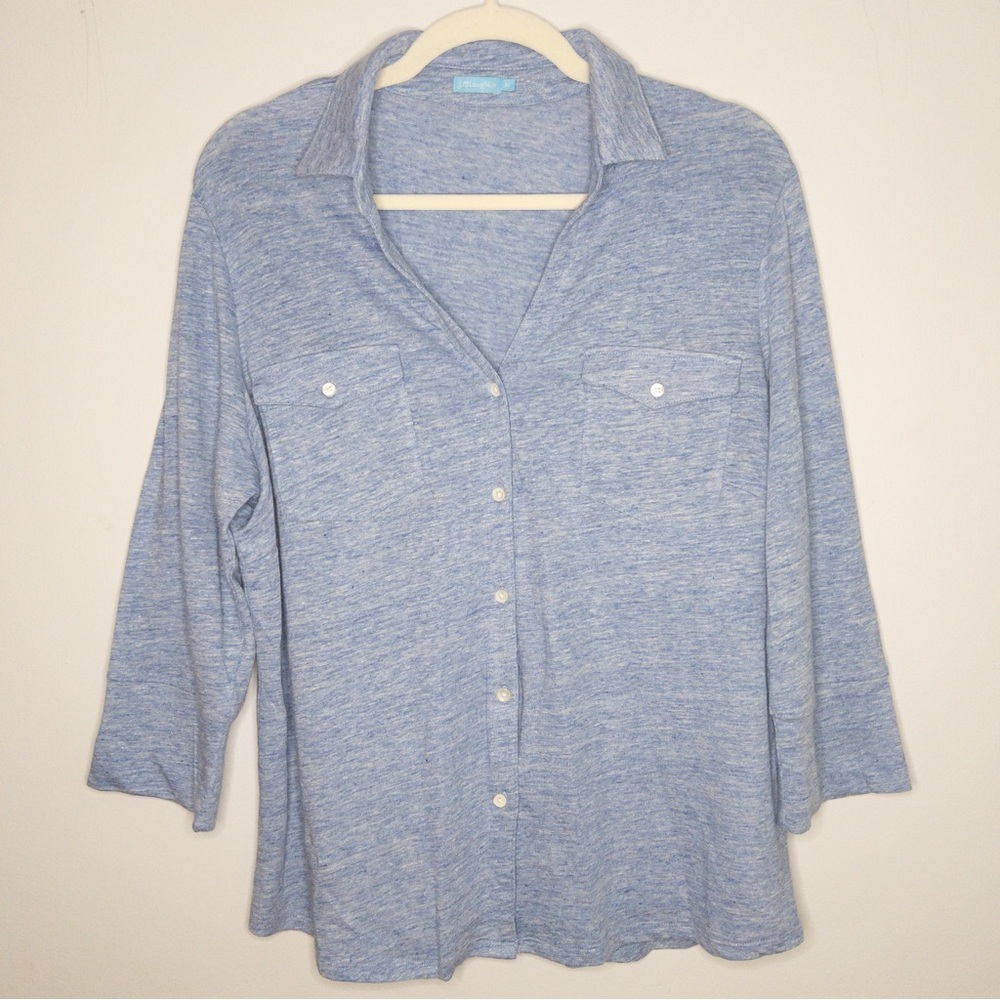 J. Mclaughlin Linen Button Down Collared Blouse - image 1